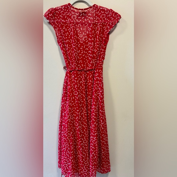 NWOT Urban Outfitters Cap Sleeve Heart Wrap Dress - Picture 5 of 7